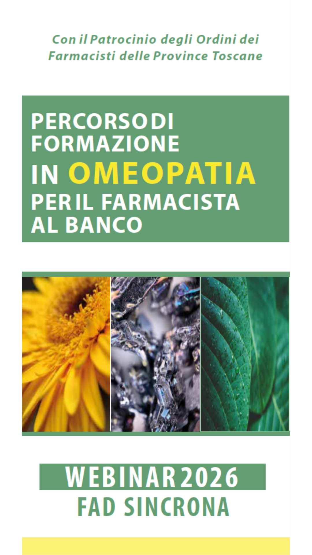 PERCORSO DI FORMAZIONE IN OMEOPATIA PER IL FARMACISTA AL BANCO 2026